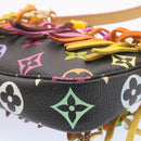 LOUIS VUITTON Monogram Multicolor Bucket Frange ToteBag Black M40110 Auth 25649S-36