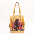 LOUIS VUITTON Monogram Multicolor Bucket Frange ToteBag Black M40110 Auth 25649S-2