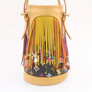 LOUIS VUITTON Monogram Multicolor Bucket Frange ToteBag Black M40110 Auth 25649S-5