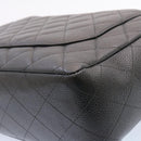 CHANEL Big Matelasse Flap Chain Shoulder Bag Calf Skin Black Gold CC Auth 25984SA-16