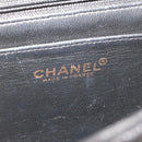 CHANEL Big Matelasse Flap Chain Shoulder Bag Calf Skin Black Gold CC Auth 25984SA-17