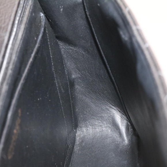 CHANEL Big Matelasse Flap Chain Shoulder Bag Calf Skin Black Gold CC Auth 25984SA