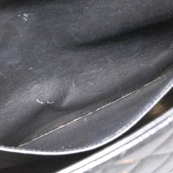 CHANEL Big Matelasse Flap Chain Shoulder Bag Calf Skin Black Gold CC Auth 25984SA