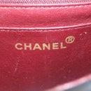 CHANEL Lamb Skin Double Flap Chain Shoulder Bag Black CC Auth 26207AV-18