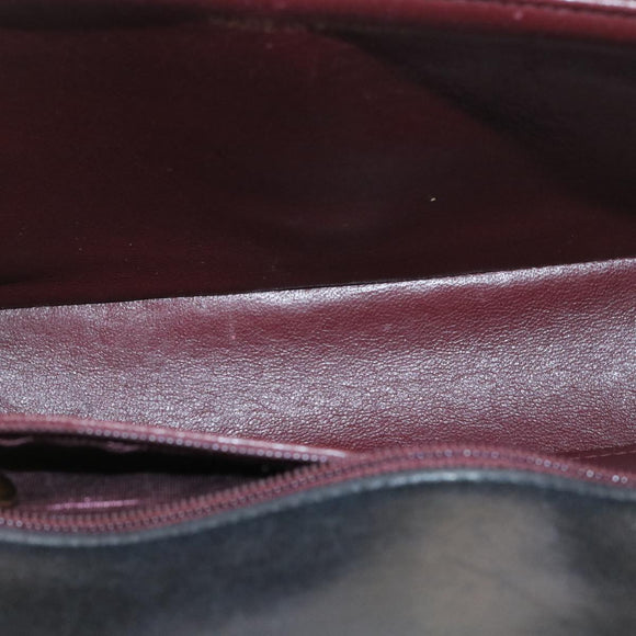 CHANEL Lamb Skin Double Flap Chain Shoulder Bag Black CC Auth 26207AV