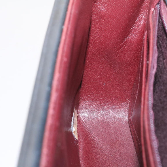 CHANEL Lamb Skin Double Flap Chain Shoulder Bag Black CC Auth 26207AV