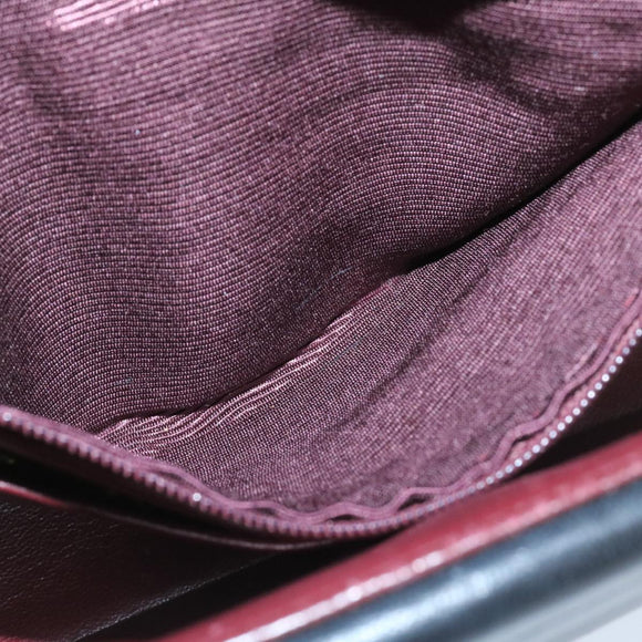 CHANEL Lamb Skin Double Flap Chain Shoulder Bag Black CC Auth 26207AV