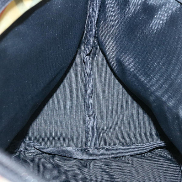 BURBERRY Nova Check Blue Label Hand Bag Nylon Brown Auth 26353