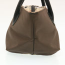 BURBERRY Nova Check Blue Label Hand Bag Nylon Brown Auth 26353-4