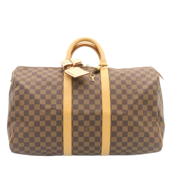 LOUIS VUITTON Damier Ebene Keepall 45 Boston Bag LV Auth 26495S