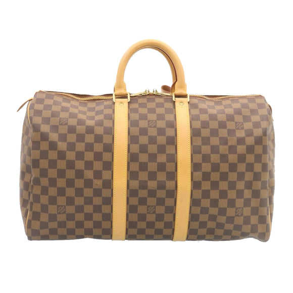 LOUIS VUITTON Damier Ebene Keepall 45 Boston Bag LV Auth 26495S