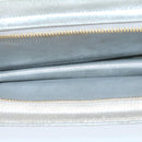 CHANEL Clutch Bag Leather Silver CC Auth 26857A-10