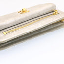CHANEL Clutch Bag Leather Silver CC Auth 26857A-6
