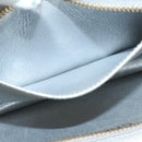 CHANEL Clutch Bag Leather Silver CC Auth 26857A-22