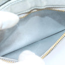 CHANEL Clutch Bag Leather Silver CC Auth 26857A-23