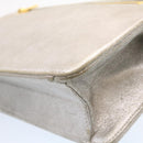 CHANEL Clutch Bag Leather Silver CC Auth 26857A-8