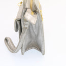 CHANEL Clutch Bag Leather Silver CC Auth 26857A-3