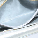 CHANEL Clutch Bag Leather Silver CC Auth 26857A-11