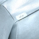 CHANEL Clutch Bag Leather Silver CC Auth 26857A-12