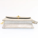 CHANEL Clutch Bag Leather Silver CC Auth 26857A-5