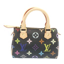 LOUIS VUITTON Monogram Multicolor Mini Speedy Hand Bag Black M92644 Auth 26986SM-2