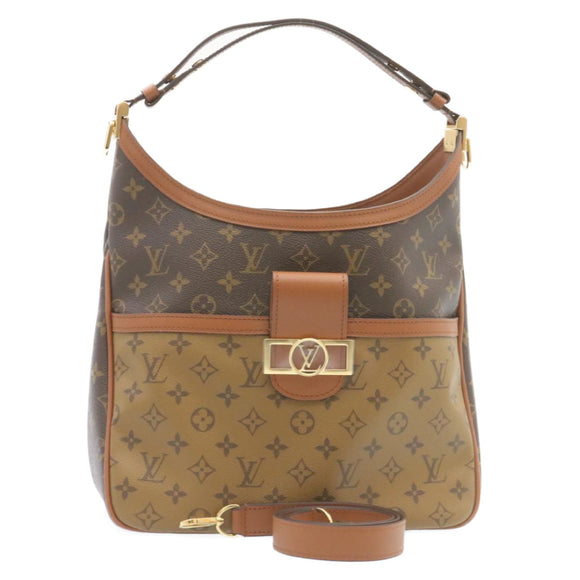 LOUIS VUITTON Monogram reverse Hobo Dauphine PM Shoulder Bag M45194 Auth 27624S
