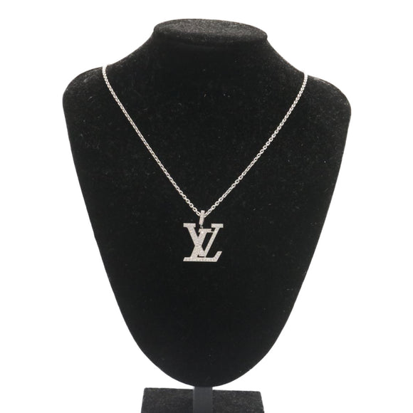 LOUIS VUITTON Pandantif LV XL Necklace White Gold Diamond Q93821 Auth 27695SM