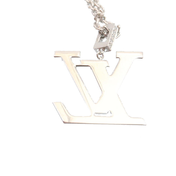 LOUIS VUITTON Pandantif LV XL Necklace White Gold Diamond Q93821 Auth 27695SM