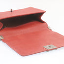 CHANEL Boy Chanel Matelasse Chain Flap Shoulder Bag Leather Red CC Auth 28281AV-9