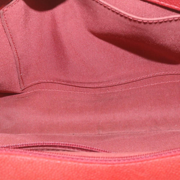 CHANEL Boy Chanel Matelasse Chain Flap Shoulder Bag Leather Red CC Auth 28281AV