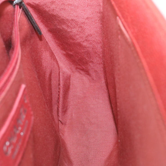 CHANEL Boy Chanel Matelasse Chain Flap Shoulder Bag Leather Red CC Auth 28281AV