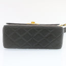 CHANEL Matelasse Chain Flap Shoulder Bag Lamb Skin Black Gold CC Auth 28632SAV-5