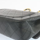 CHANEL Classic Matelasse 23 Chain Flap Shoulder Bag Lamb Skin Black Auth 28634AV-16
