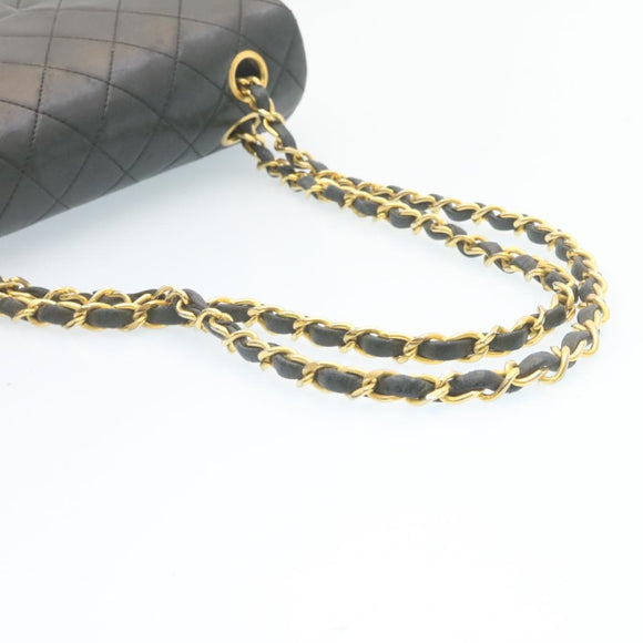 CHANEL Classic Matelasse 23 Chain Flap Shoulder Bag Lamb Skin Black Auth 28634AV