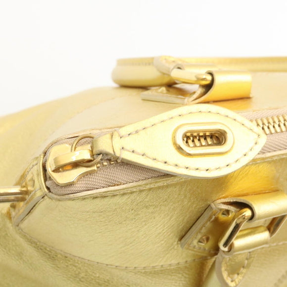 LOUIS VUITTON Suhari Lockit PM Hand Bag Leather Gold M91889 LV Auth 28662SM