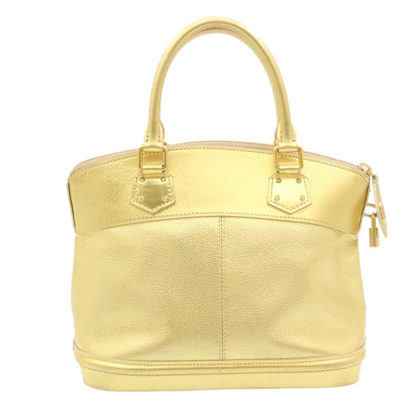 LOUIS VUITTON Suhari Lockit PM Hand Bag Leather Gold M91889 LV Auth 28662SM