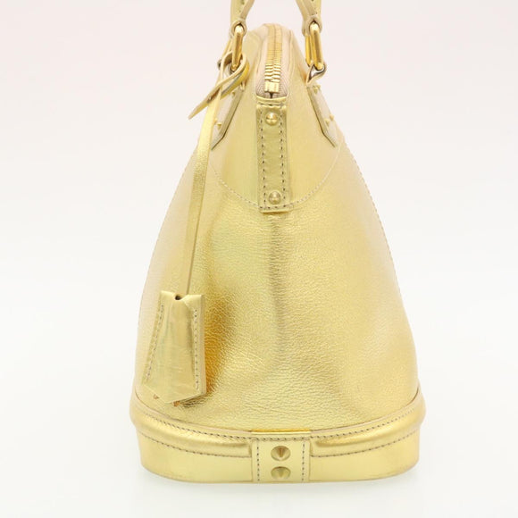 LOUIS VUITTON Suhari Lockit PM Hand Bag Leather Gold M91889 LV Auth 28662SM