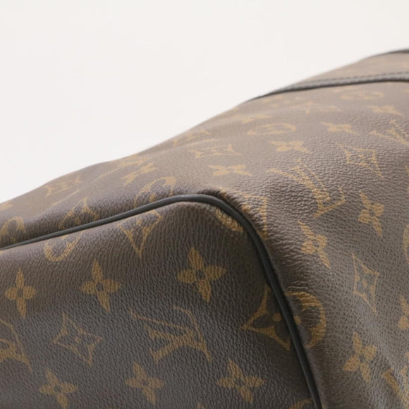 LOUIS VUITTON Monogram Macassar Keepall Bandouliere 55 M56714 Auth 28882S