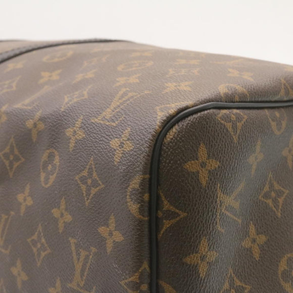 LOUIS VUITTON Monogram Macassar Keepall Bandouliere 55 M56714 Auth 28882S