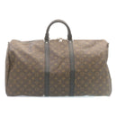 LOUIS VUITTON Monogram Macassar Keepall Bandouliere 55 M56714 Auth 28882S-2