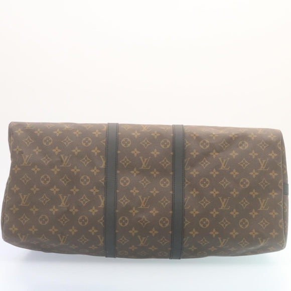 LOUIS VUITTON Monogram Macassar Keepall Bandouliere 55 M56714 Auth 28882S