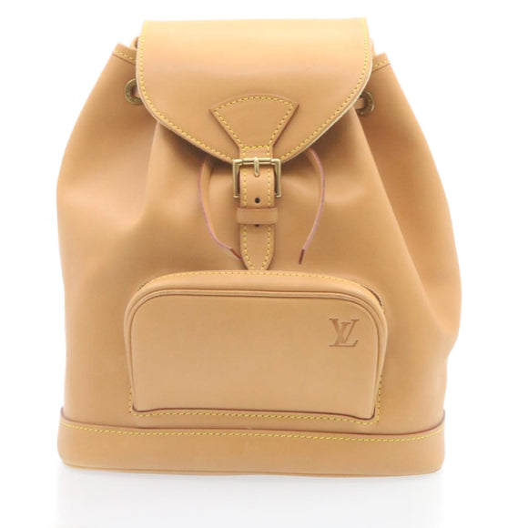 LOUIS VUITTON Nomad leather Montsouris MM Backpack SPO Beige LV Auth 28931SV