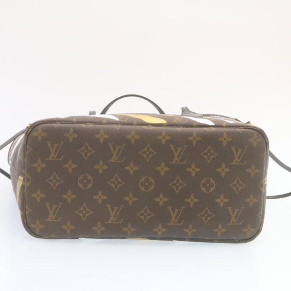 LOUIS VUITTON × LOL Monogram Camouflage Neverfull MM Tote Bag M45201 Auth 29024S
