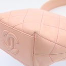 CHANEL Matelasse Hand Bag Lamb Skin Pink CC Auth 29107AV-16