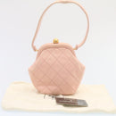 CHANEL Matelasse Hand Bag Lamb Skin Pink CC Auth 29107AV-12
