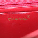 CHANEL Mademoiselle Big Coco Double Chain Shoulder Bag Lamb Skin Red Auth 29129A-18