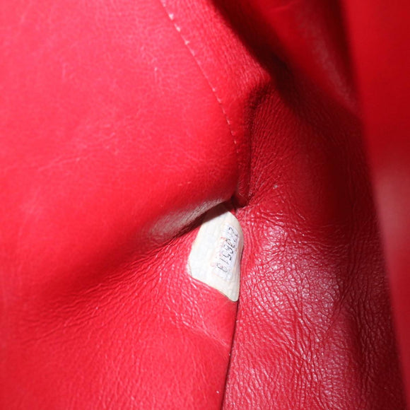 CHANEL Mademoiselle Big Coco Double Chain Shoulder Bag Lamb Skin Red Auth 29129A