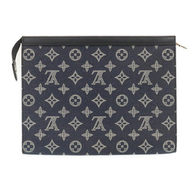 LOUIS VUITTON Monogram Savanna Pochette Voyage ClutchBag Navy M66639 Auth 29183A - 0