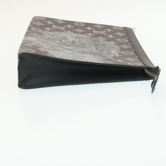 LOUIS VUITTON Monogram Savanna Pochette Voyage ClutchBag Navy M66639 Auth 29183A