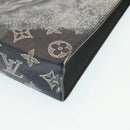 LOUIS VUITTON Monogram Savanna Pochette Voyage ClutchBag Navy M66639 Auth 29183A-7